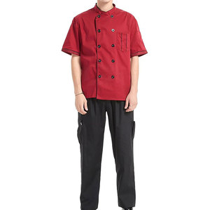 Ensemble d'uniformes de chef professionnels avec veste de chef à manches longues, pantalon et tablier pour restaurant et bar, polyester/coton, personnalisable - Product Image 1