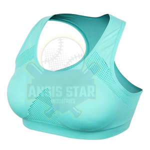 Breathable Yoga Fitness Women Sports <b>Bra</b> Brassiere Quick Dry High Support Spandex Seamless <b>Removable</b> <b>Pads</b> Scoop Neck Front Logo - Product Image 1