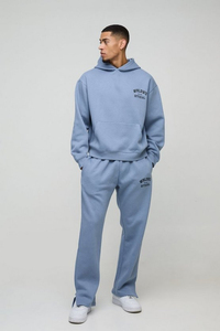 <b>Oversized</b> Hooded Tracksuit Breathable Sweatpants <b>Jogger</b> Set Cargo Pant for Winter Printed Hoodie Sweatpants - Product Image 4
