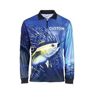 เสื้อโปโลแขนยาวสำหรับเล่นกีฬาและตกปลา ออกแบบ OEM พิมพ์ลายแบบซับลิเมชั่นตามสั่ง ผลิตจากโพลีเอสเตอร์ผสมสแปนเด็กซ์ 100% - Product Image 1