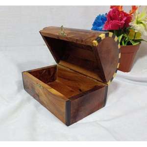 Vintage Handmade Painted Wooden <b>Keepsake</b> <b>Box</b> with Lock and Key Durable Large Storage for Necklaces Jewelry Rings Cosmetics - Product Image 5