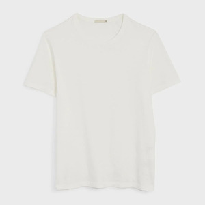 T-shirts noirs personnalisés pour hommes, manches courtes, col rond, en coton peigné, logo sérigraphié sur le devant, style formel, coupe ample - Product Image 2