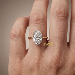 Anillo de Compromiso de Lujo con Diamante Ovalado de 1.20 Quilates, Corte EF VS1, en Plata de 18K con Diamantes Redondos Decorativos para Boda y Fiesta - Product Image 5