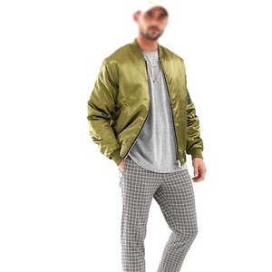Men Full Satin <b>Jacket</b> Top Quality Breathable Satin Latest Design Waterproof Bomber Winter Satin Lettermen <b>Jacket</b> For Man - Product Image 1