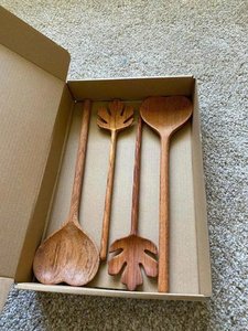 Cuillère en bois gourmet décorative avec incrustations, accessoire de service pour supermarchés internationaux et partenaires de vente au détail de luxe, vente en gros - Product Image 2