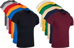 Camiseta de Hombre, Corte Regular, Cuello Redondo, Manga Corta, Color Sólido, 100% Algodón/Mezcla, 160g, Transpirable, Ecológica - Product Image 3