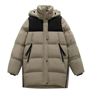 Blousons d'hiver pour hommes personnalisés OEM imprimés avec col montant, logo frontal, fermeture éclair, rembourrage en polyester, chauds et coupe-vent - Product Image 2