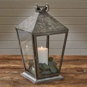 Classic Galvanized Metal <b>Candle</b> <b>Lantern</b> Farmhouse Style Indoor Outdoor Decorative <b>Lantern</b> Home Decoration <b>Lantern</b> - Product Image 6