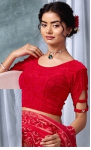 Blusa lista para usar para mujer, estilo indio, con bordado y lentejuelas, para usar con sari rojo, compre directamente del proveedor. - Product Image 2