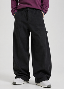 **Unisex <b>Black</b> Wide Leg Cargo Pants <b>Plus</b> <b>Size</b> Nylon Cotton Waterproof Windproof Drawstring Streetwear <b>Trousers</b> Custom OEM Wholes - Product Image 6
