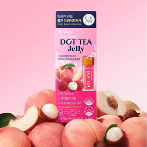 Lingtea Dot Tea Jelly, Extracto de Durazno y Lichi con Probióticos y Vitaminas, 20g (27kcal), Caja de 10 Sobres para Niños, Hecho en Corea - Product Image 1