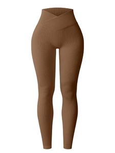 2025 nuevos pantalones de Fitness de Yoga de cintura alta para mujer, mallas elásticas altas sin costuras con levantamiento de cadera para entrenamiento de gimnasia - Product Image 4