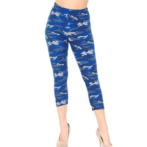 Women's Sexy Yoga Leggings Mid Waist <b>Stretchy</b> Camouflage Push up Sport <b>Trousers</b> with Pockets Capris - Product Image 2