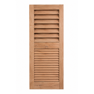 Portes intérieures à persiennes en bois massif de haute qualité, style rustique avec surface finie et structure d'ouverture latérale fonctionnelle - Product Image 1