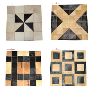 Fundas de cojín de cuero de vaca cosidas a mano personalizables Fundas de cojín de lujo de última tendencia de Venta caliente de buena calidad - Product Image 5