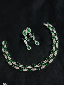 Ensemble de bijoux de mariée en diamant américain classique Collier et boucles d'oreilles en deux pièces pour mariage Style classique à la mode - Product Image 2