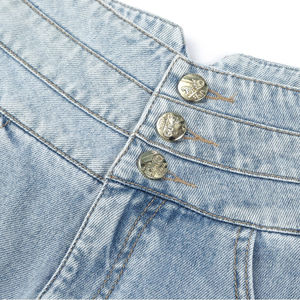 Shorts de Mezclilla de Cintura Alta para Mujer, Estilo Vintage Lavado, Nueva Moda Casual, Corte Regular, Logotipo Personalizado, Sexy y Transpirable - Product Image 4