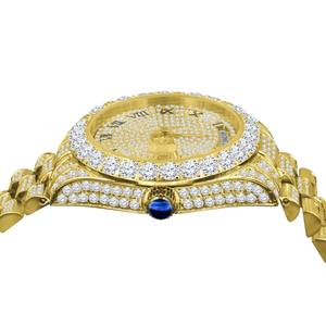 Fully Iced Out Diamond <b>Watch</b> Automatic Moissanite <b>Watch</b> Solid 925 Sterling Silver and Gold and Rose Gold <b>Watch</b> for Unisex - Product Image 2