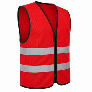 Chaleco de seguridad con logotipo personalizado, chaleco reflectante de alta visibilidad, chaleco de malla transpirable con cremallera, chaleco de trabajo personalizado de color sólido - Product Image 3
