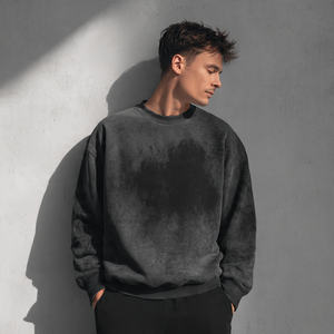 Sudadera Oversize con Hombros Caídos para Hombre, Estilo Urbano, de Forro Polar Grueso y Cuello Redondo - Product Image 1