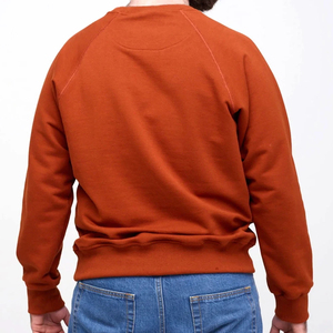 Sweat-shirt à col rond pour homme, coupe classique, en coton tricoté, couleur unie, décontracté, manches longues - Product Image 2