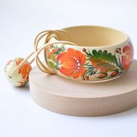 Joyería Étnica Hecha a Mano por Diseñadores Indios, Brazaletes de Madera Pintada con Cristales para Mujer, Accesorios de Moda RR Enterprises RR202513601