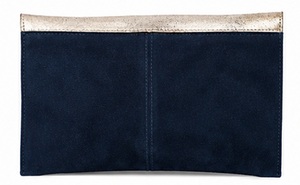 Wholesale Women's Luxury Trendy Modern Metallic Gold <b>Navy</b> Suede Envelope Clutch Braided Flap <b>Evening</b> Party Handbag Custom Logo - Product Image 3