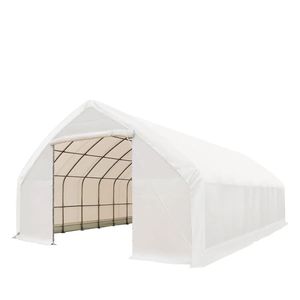 Tenda da stoccaggio a parete dritta resistente 30FT X 50FT con copertura in PE da 11 oz e porte scorrevoli TMG ST3050E - Product Image 1