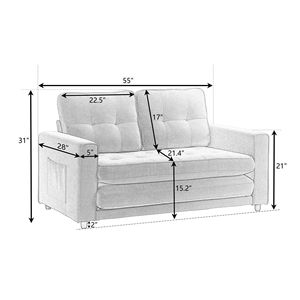 Divano Letto Futon Pieghevole a 3 Posizioni Grigio Scuro, Salvaspazio per Soggiorno - Product Image 3
