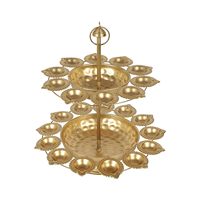 Support à 2 niveaux personnalisé pour Urli Deepak, article de décoration Puja, en laiton durable, pour usage intérieur, style moderne, antique, de qualité supérieure, pour Diwali