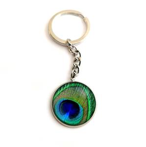 Collier Plumes de Paon Or Argent Pendentif Vert Bleu Vintage Fiançailles Certifié par un tiers Fait main Cadeau Mode Vente en gros - Product Image 2