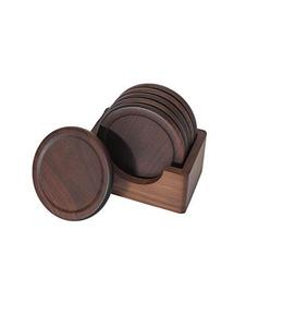 Juego de posavasos clásicos de madera marrón para bar, hotel y uso doméstico, resistentes al calor. - Product Image 1