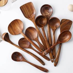 Juego de Utensilios de Cocina de Madera de Acacia Natural de 1 Pieza, Resistentes al Calor, Ligeros, Herramientas de Cocina Sostenibles, Aptos para Lavavajillas - Product Image 2