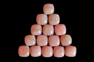 Opale rose naturelle en gros, cabochon coussin à dos plat, pierre précieuse en vrac pour la fabrication de bijoux, bagues, pendentifs, livraison en vrac - Product Image 3