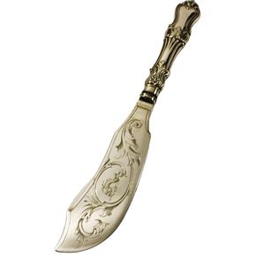 Couteau à beurre en nacre de qualité supérieure avec manche décoratif en argent pour la collection de couverts de luxe pour la restauration, les hôtels et la cuisine - Product Image 3