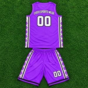 Ensemble de shorts et maillot de basket-ball brodés personnalisés EEW, séchage rapide, maille douce, uniforme de basket-ball athlétique, vêtements de sport, ensemble d'équipe - Product Image 4