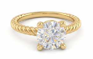 Anillo de compromiso con diamante de corte redondo para mujer, diamantes cultivados en laboratorio - Product Image 1