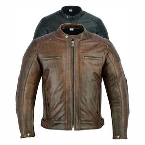 Veste en cuir véritable originale pour homme, veste en cuir d'agneau classique, veste de motard à la mode, veste imperméable - Product Image 5