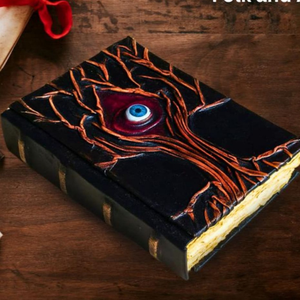 Handmade Leather Grimoire Journal, Tree of Life & Evil Eye Embossed Spell <b>Book</b>, <b>Hocus</b> <b>Pocus</b> Inspired Gothic <b>Book</b> of Shadows - Product Image 5