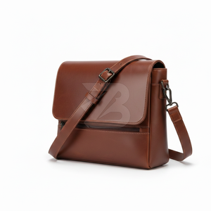 Unisex Genuine Leather Business Messenger <b>Shoulder</b> Bag with Multi-Compartment Design Waterproof & Adjustable <b>Strap</b> - Product Image 2