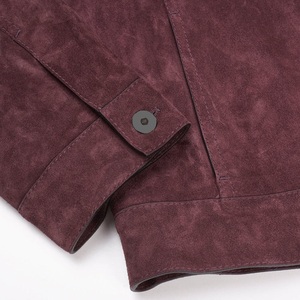Camisa Chaqueta de Gamuza Borgoña para Hombre, Cuello Camisero, Cierre de Botón, Estilo Casual para Invierno - Product Image 3