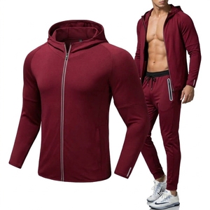 Conjunto Deportivo Unisex de 2 Piezas para Otoño, Chaqueta Deportiva de Secado Rápido que Absorbe el Sudor, Ropa Deportiva Ecológica de Color Sólido - Product Image 4
