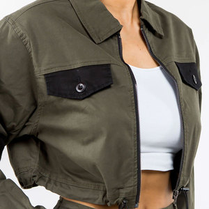 Custom Womens Cargo 2 Piece Set Utility Jacket And <b>Trousers</b> Multi Pocket Streetwear Fashion Outfit OEM ODM Manufacturer - Product Image 6