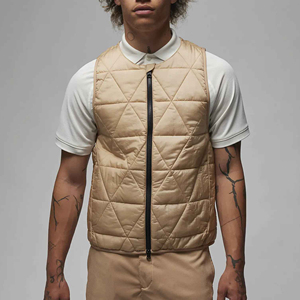 Chaleco Acolchado Beige para Hombre, con Cierre Frontal, Impermeable, Cortavientos, Informal, de Color Sólido, sin Mangas, con Relleno de Poliéster, para Invierno - Product Image 1