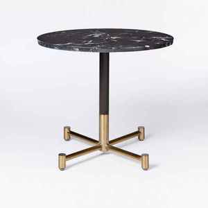 Marble Top Natural <b>Black</b> <b>Coffee</b> <b>Table</b> Housekeeping Center <b>Table</b> With Unique Metal Base Wholesale at Cheap Price - Product Image 1