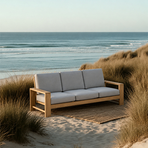 Chaise de jardin extérieure en teck massif, résistante à l'eau, fabriquée à la main, style moderne et luxueux, pour hôtel, resort, villa, meubles d'Indonésie - Product Image 1