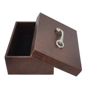 Luxury <b>Brown</b> <b>Box</b> With Silver Horse Bit Handle Decorative <b>Storage</b> Boxes & Bins Latest Arrival Genuine Leather Gift <b>Box</b> Customize - Product Image 3