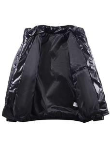 Veste matelassée noire à capuche et col montant pour homme, enduite de PU, imperméable, avec fermeture éclair, décontractée, pour l'hiver, en polyester épais - Product Image 3