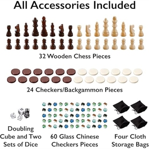 Jeu d'échecs de luxe en cuir avec tiroir de rangement, plateau de jeu de dames en bois, jeu d'échecs magnétique professionnel pour adultes - Product Image 4