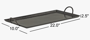 Plateau de service rectangulaire en métal, prix de gros et abordable, avec poignées, couleur unie, design minimaliste, plateau durable - Product Image 6